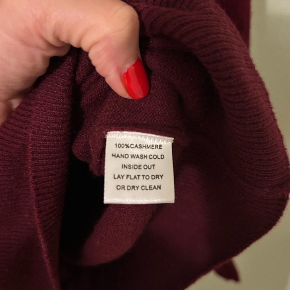 Lingua Franca Burgundy Sweater - Crew Neck - Picture 4 of 5